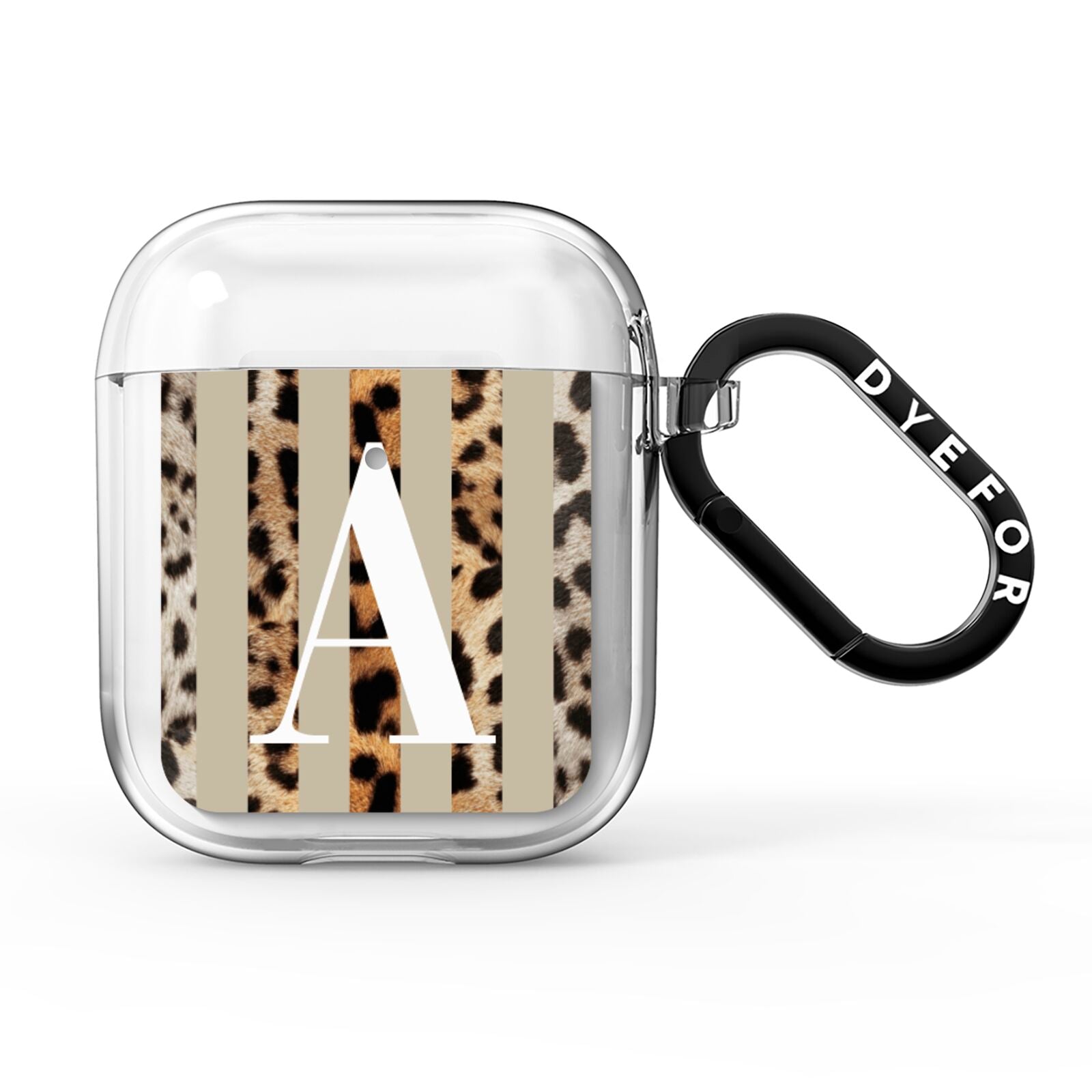 Personalised Leopard Stripes AirPods Clear Case