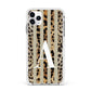 Personalised Leopard Stripes Apple iPhone 11 Pro Max in Silver with White Impact Case