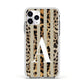 Personalised Leopard Stripes Apple iPhone 11 Pro in Silver with White Impact Case