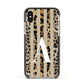 Personalised Leopard Stripes Apple iPhone Xs Impact Case Black Edge on Gold Phone
