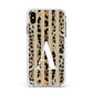 Personalised Leopard Stripes Apple iPhone Xs Max Impact Case White Edge on Gold Phone