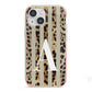 Personalised Leopard Stripes iPhone 13 Mini TPU Impact Case with Pink Edges