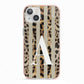 Personalised Leopard Stripes iPhone 13 TPU Impact Case with Pink Edges