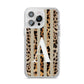 Personalised Leopard Stripes iPhone 14 Pro Max Clear Tough Case Silver
