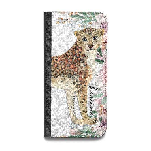 Personalised Leopard Vegan Leather Flip Samsung Case