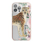 Personalised Leopard iPhone 13 Pro Max TPU Impact Case with Pink Edges