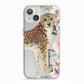 Personalised Leopard iPhone 13 TPU Impact Case with White Edges