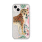 Personalised Leopard iPhone 14 Plus Glitter Tough Case Starlight