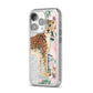 Personalised Leopard iPhone 14 Pro Glitter Tough Case Silver Angled Image
