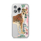 Personalised Leopard iPhone 14 Pro Max Clear Tough Case Silver