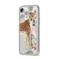 Personalised Leopard iPhone 14 Pro Max Glitter Tough Case Silver Angled Image