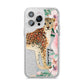 Personalised Leopard iPhone 14 Pro Max Glitter Tough Case Silver