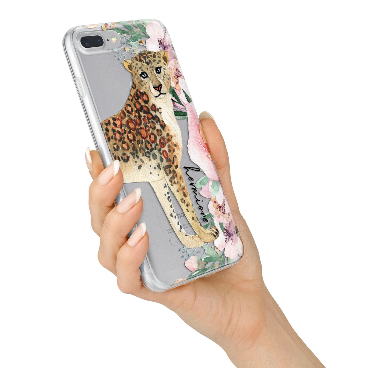 Personalised Leopard iPhone 7 Plus Bumper Case on Silver iPhone Alternative Image