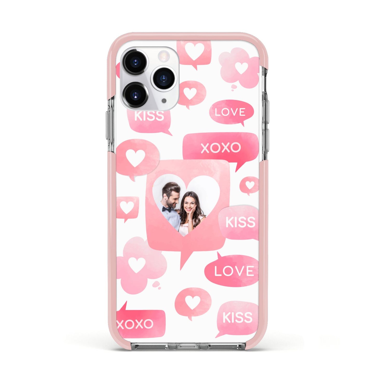 Personalised Likes Photo Apple iPhone 11 Pro in Silver with Pink Impact Case