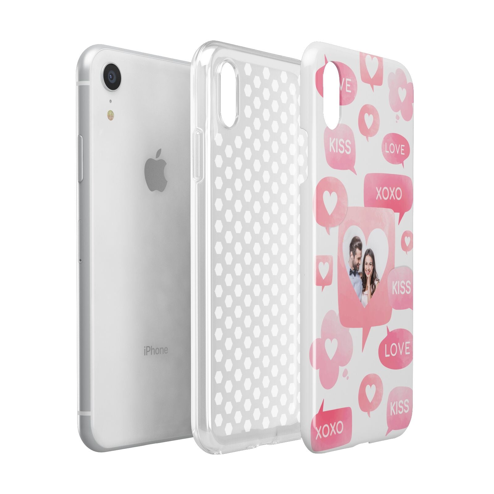 Personalised Likes Photo Apple iPhone XR White 3D Tough Case Expanded view