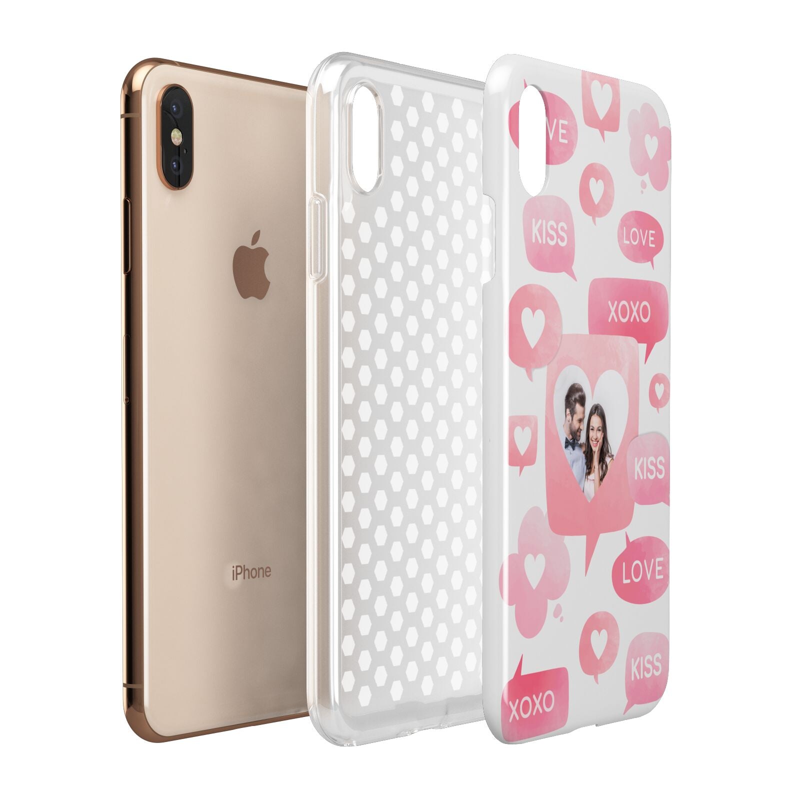 Personalised Likes Photo Apple iPhone Xs Max 3D Tough Case Expanded View