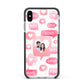 Personalised Likes Photo Apple iPhone Xs Max Impact Case Black Edge on Silver Phone