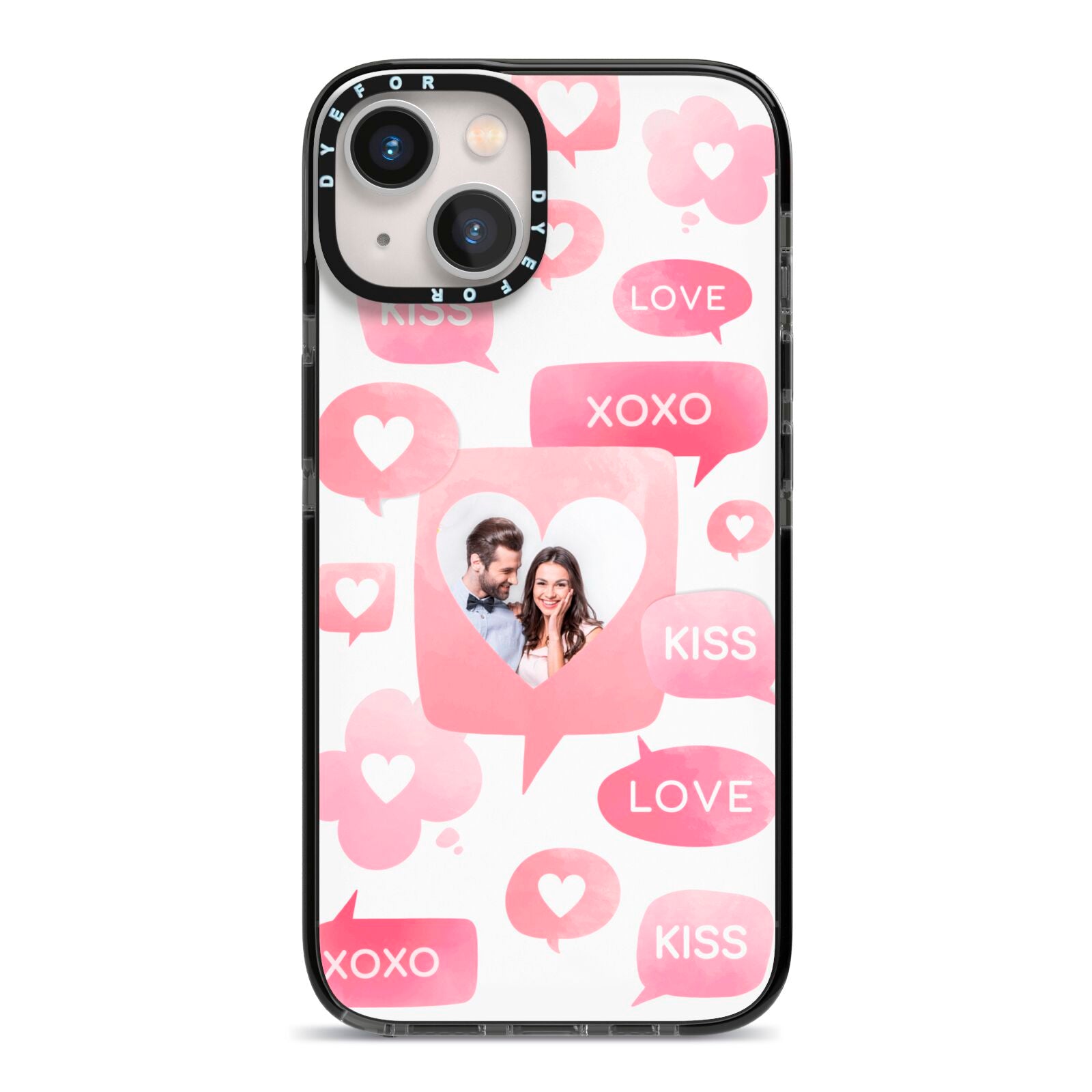 Personalised Likes Photo iPhone 13 Black Impact Case on Silver phone