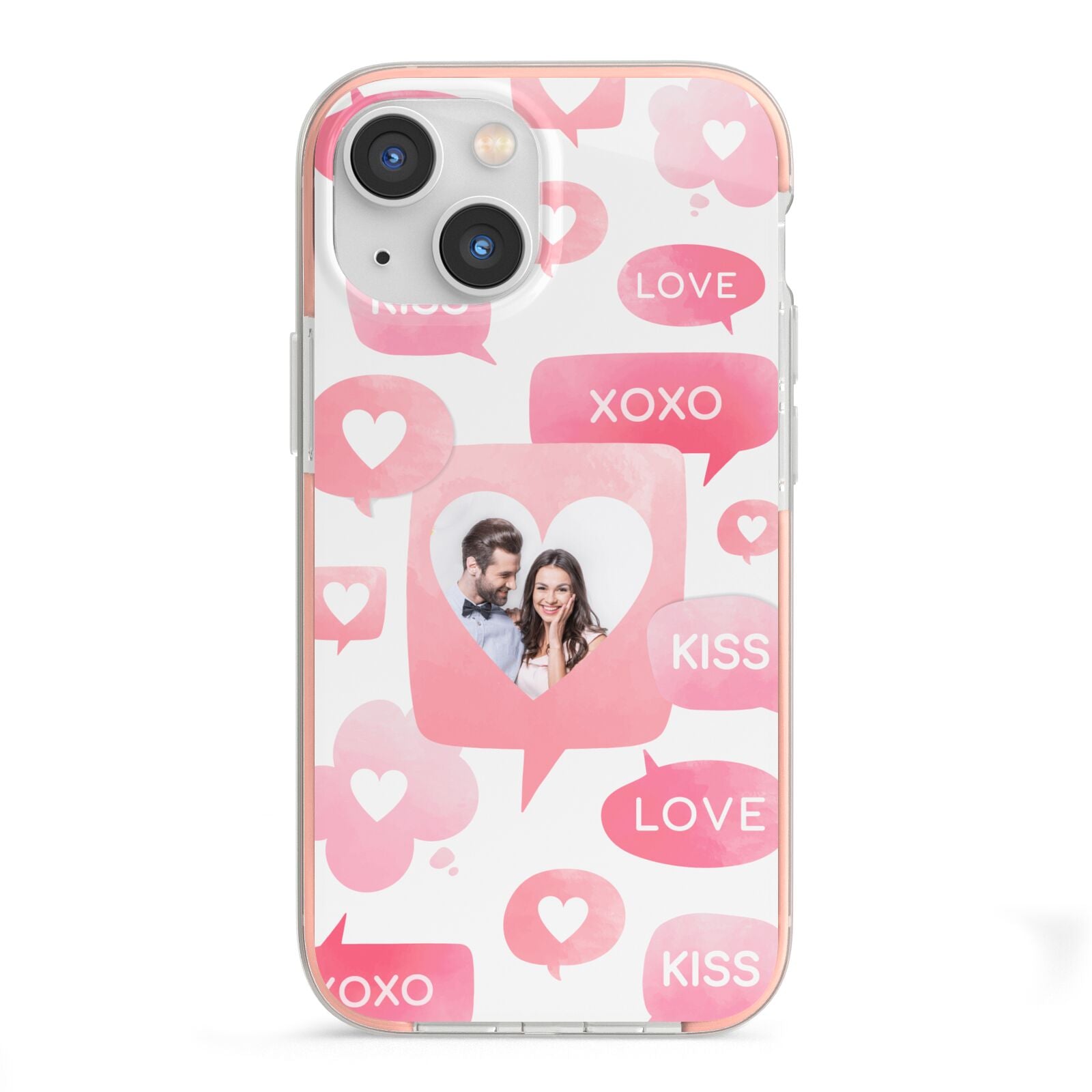 Personalised Likes Photo iPhone 13 Mini TPU Impact Case with Pink Edges