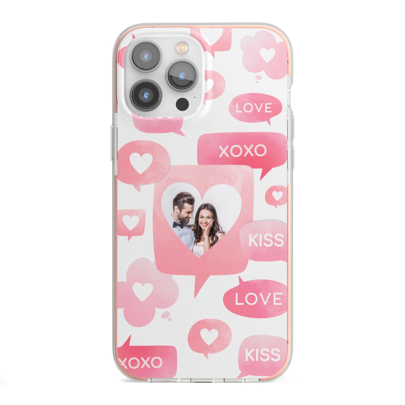 Personalised Likes Photo iPhone 13 Pro Max TPU Impact Case with Pink Edges