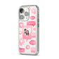 Personalised Likes Photo iPhone 14 Pro Clear Tough Case Silver Angled Image