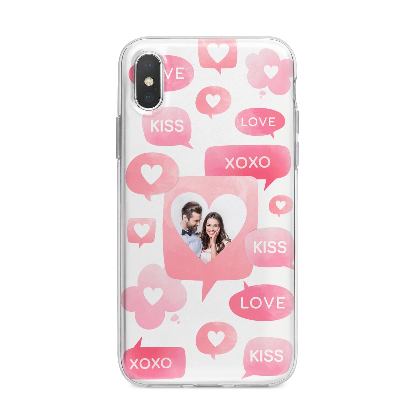 Personalised Likes Photo iPhone X Bumper Case on Silver iPhone Alternative Image 1