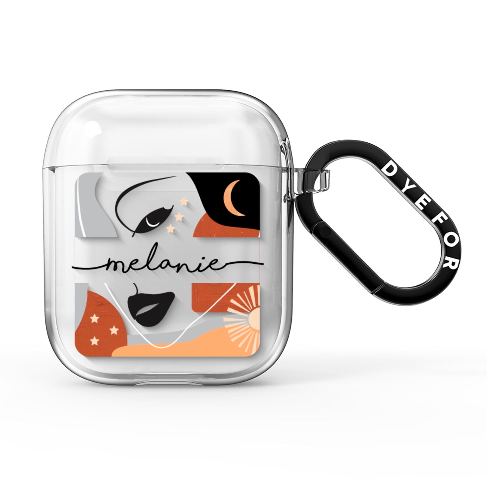Personalised Line Art AirPods Clear Case