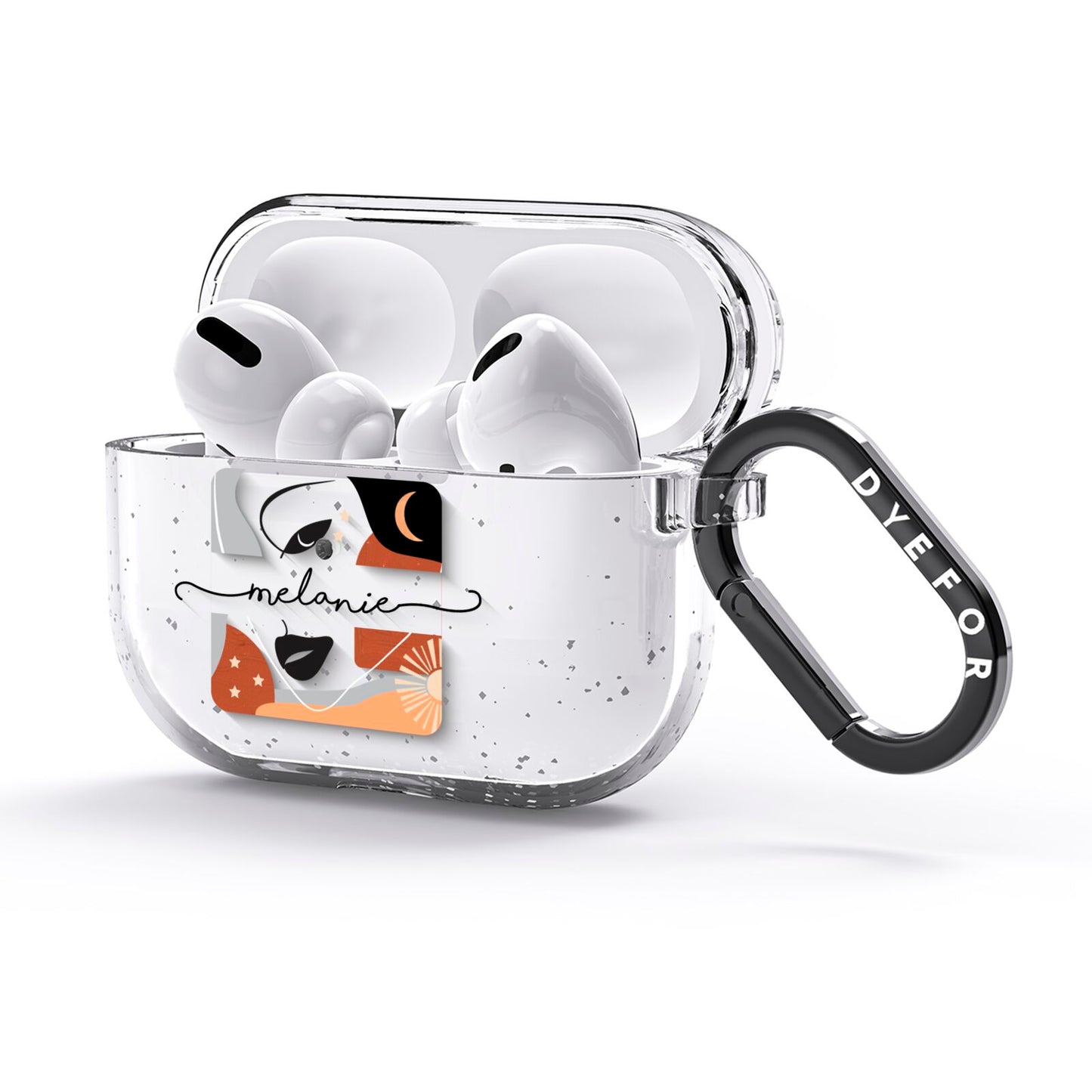Personalised Line Art AirPods Glitter Case 3rd Gen Side Image
