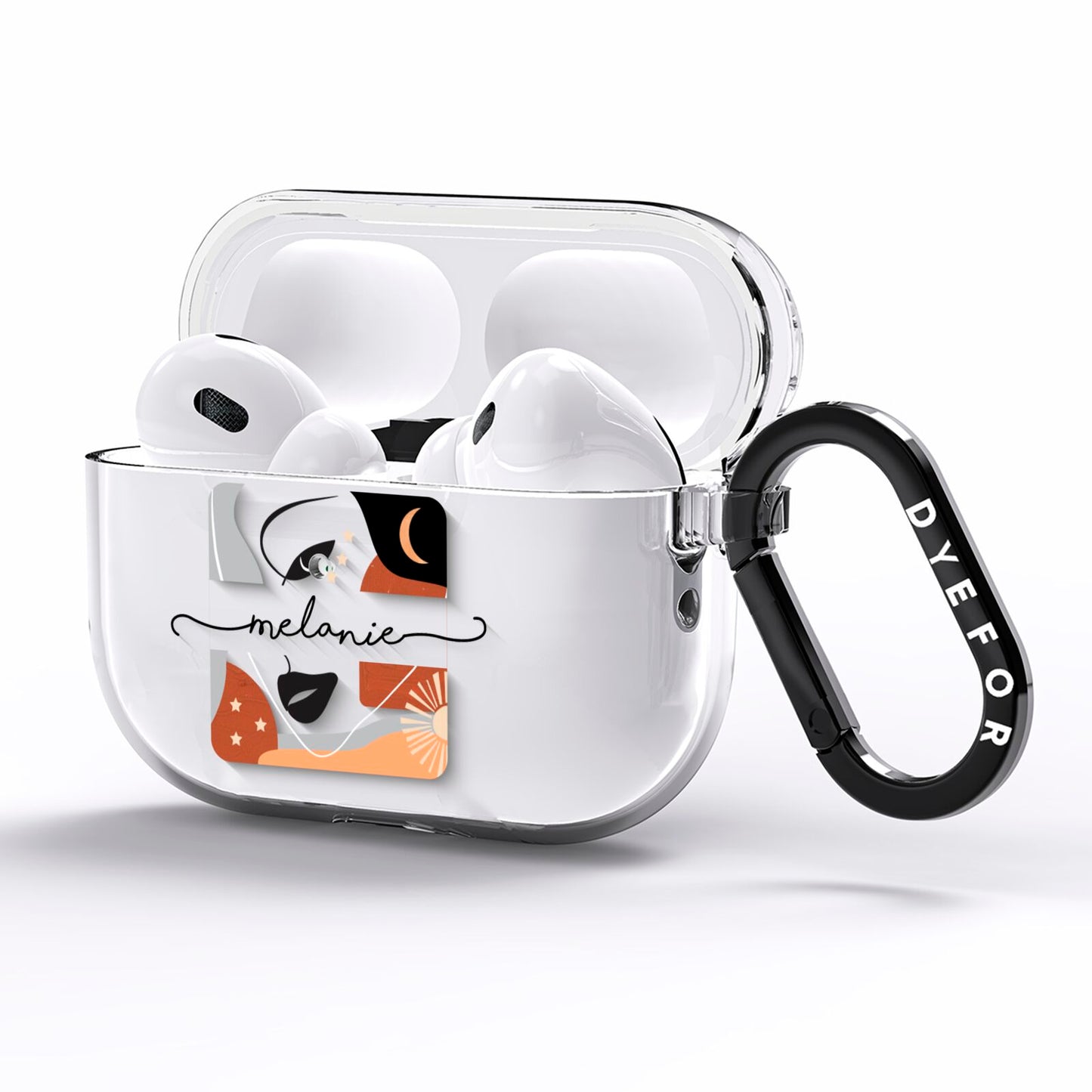 Personalised Line Art AirPods Pro Clear Case Side Image