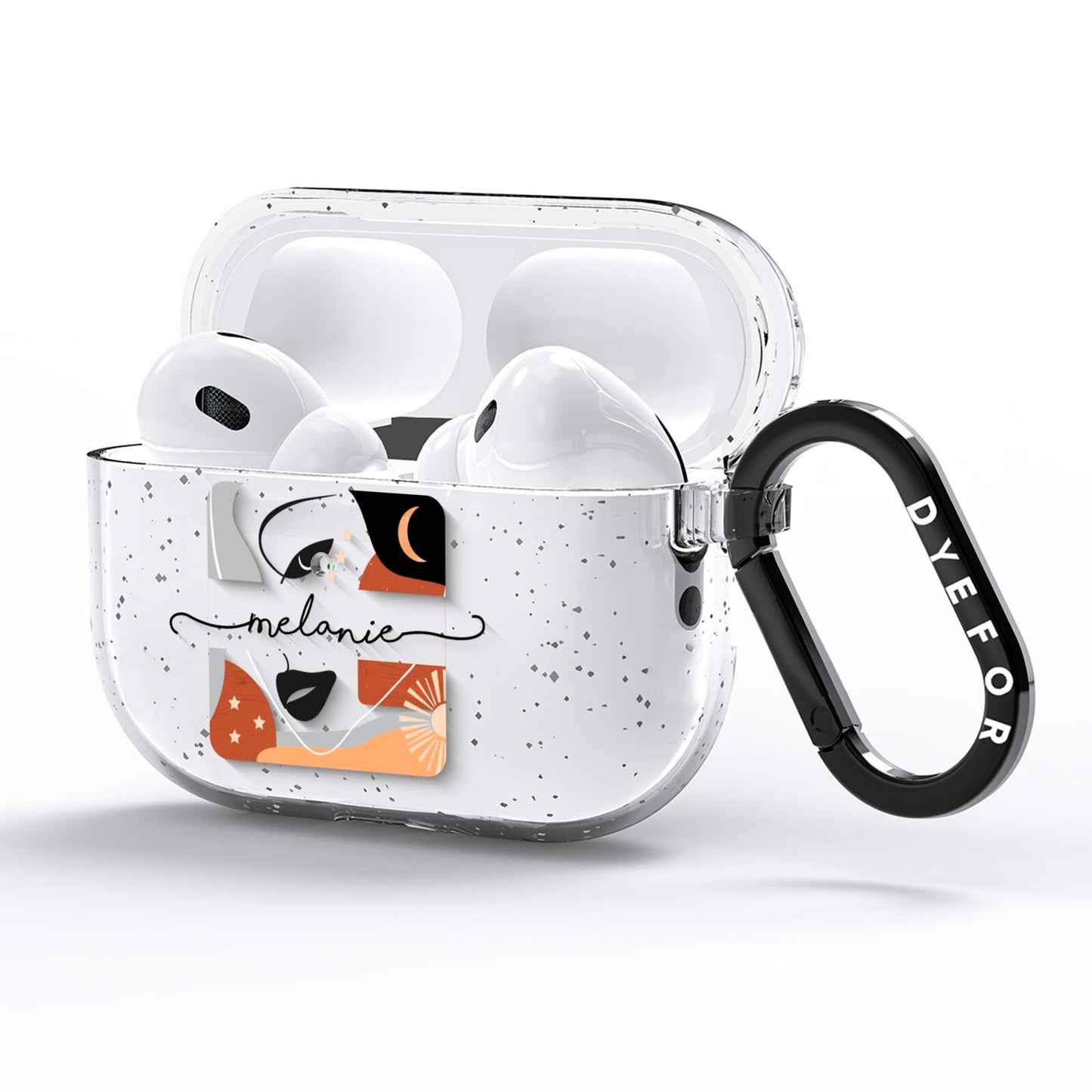 Personalised Line Art AirPods Pro Glitter Case Side Image