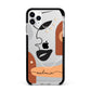 Personalised Line Art Apple iPhone 11 Pro Max in Silver with Black Impact Case