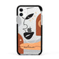 Personalised Line Art Apple iPhone 11 in White with Black Impact Case