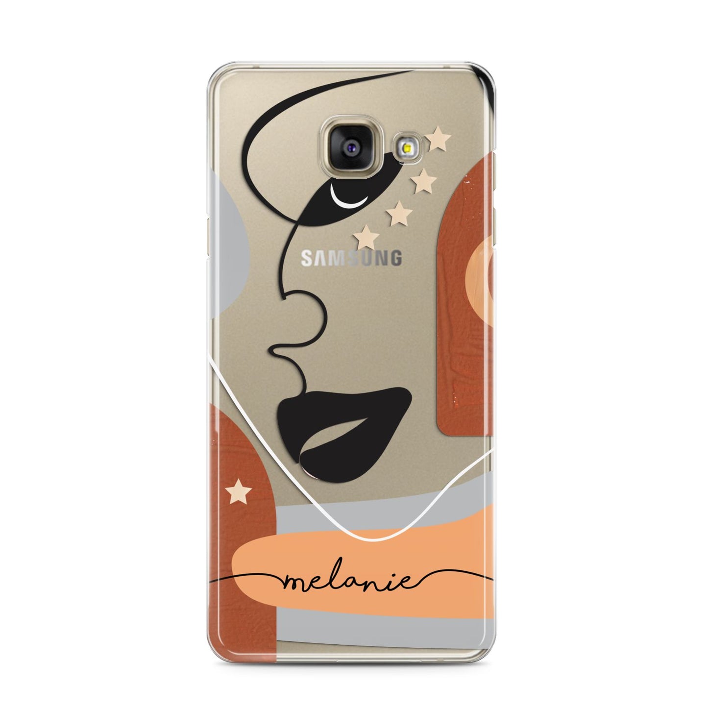 Personalised Line Art Samsung Galaxy A3 2016 Case on gold phone