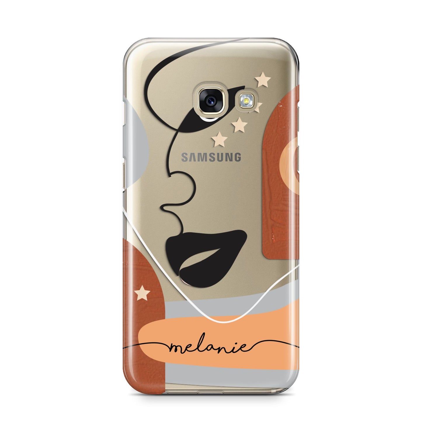 Personalised Line Art Samsung Galaxy A3 2017 Case on gold phone