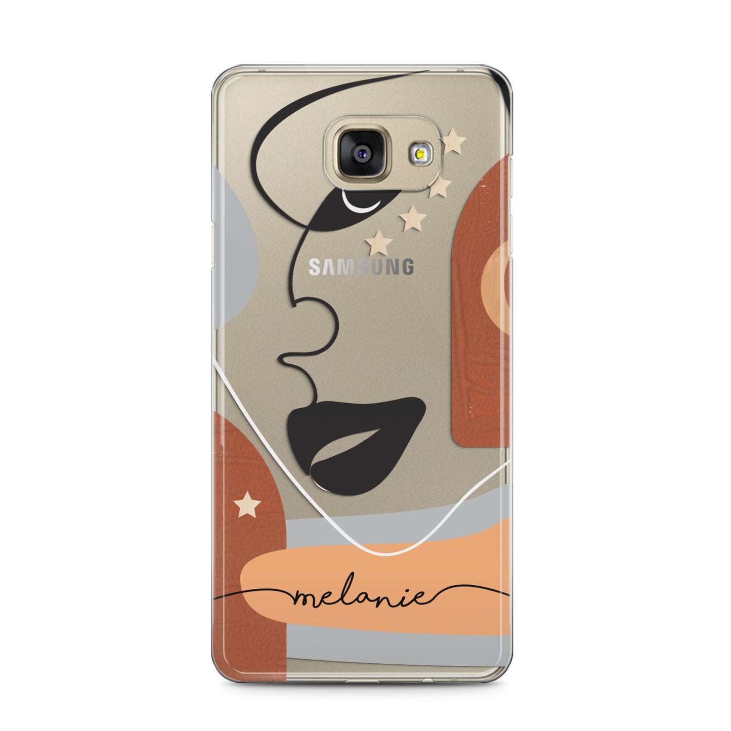 Personalised Line Art Samsung Galaxy A5 2016 Case on gold phone
