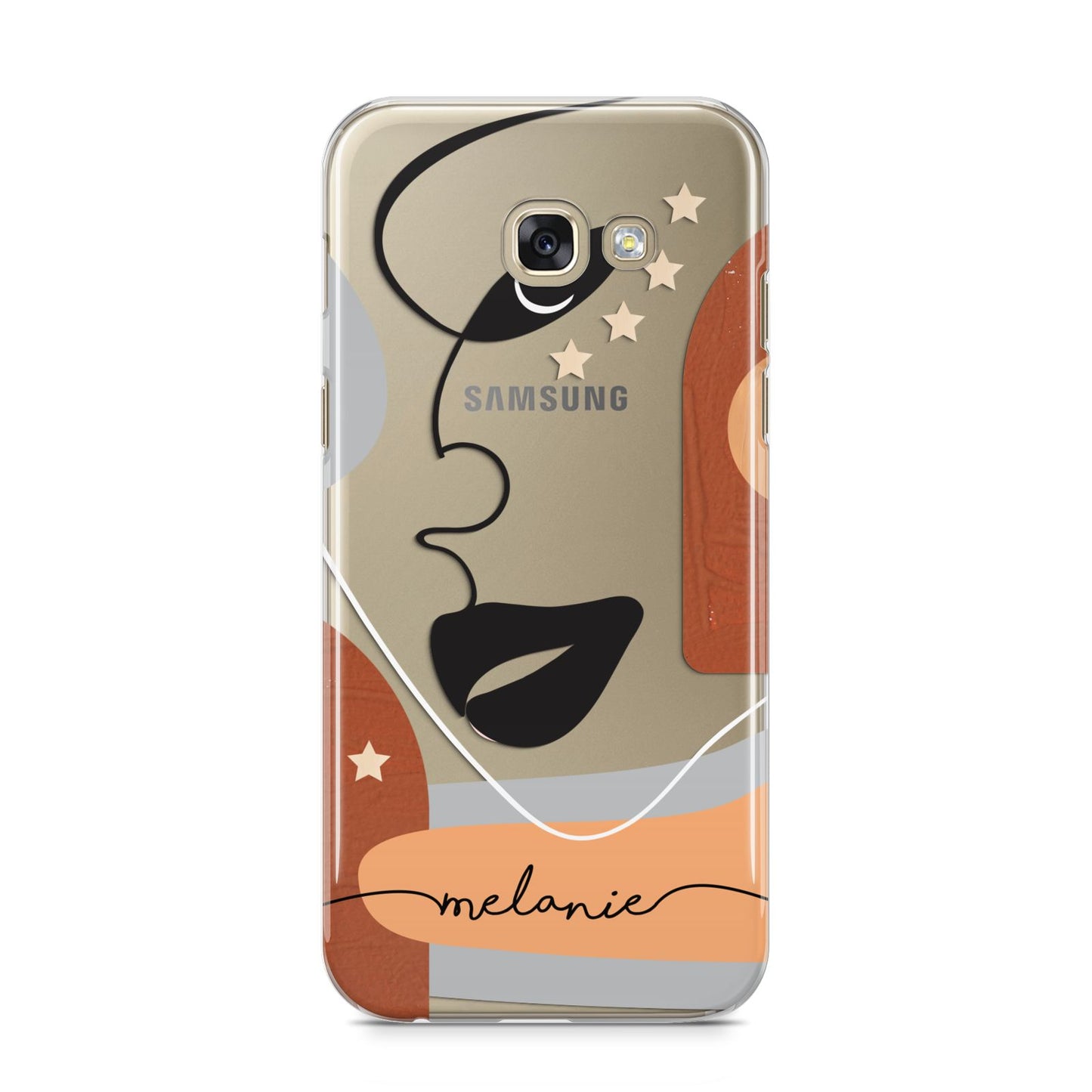 Personalised Line Art Samsung Galaxy A5 2017 Case on gold phone