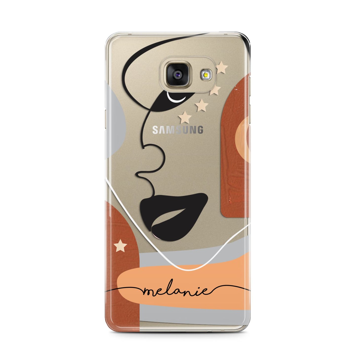 Personalised Line Art Samsung Galaxy A7 2016 Case on gold phone