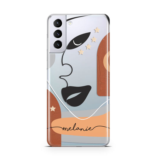 Personalised Line Art Samsung S21 Plus Phone Case