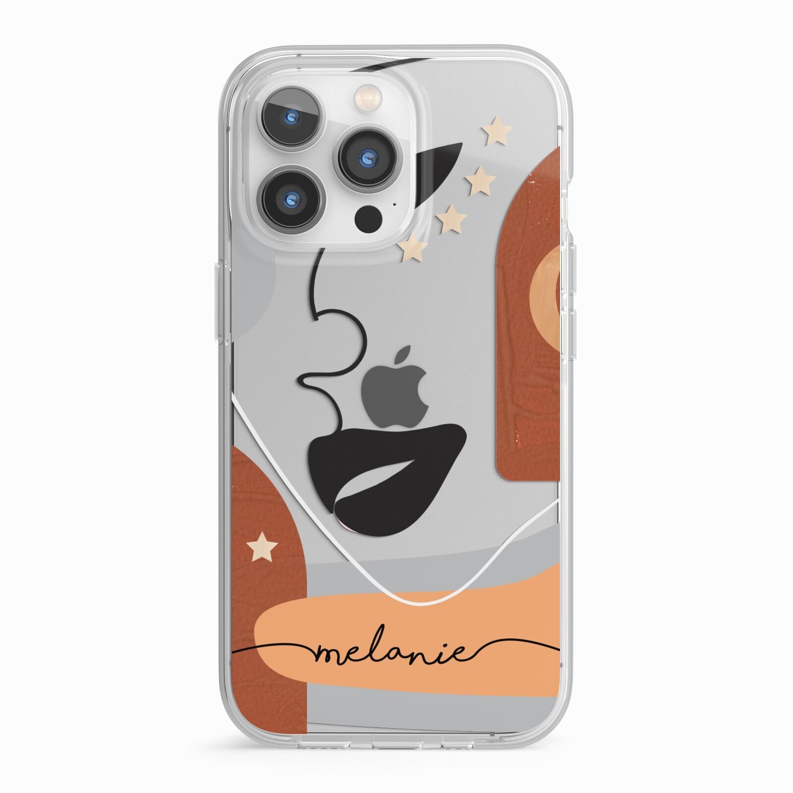 Personalised Line Art iPhone 13 Pro TPU Impact Case with White Edges