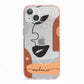 Personalised Line Art iPhone 13 TPU Impact Case with Pink Edges