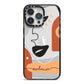 Personalised Line Art iPhone 14 Pro Max Black Impact Case on Silver phone