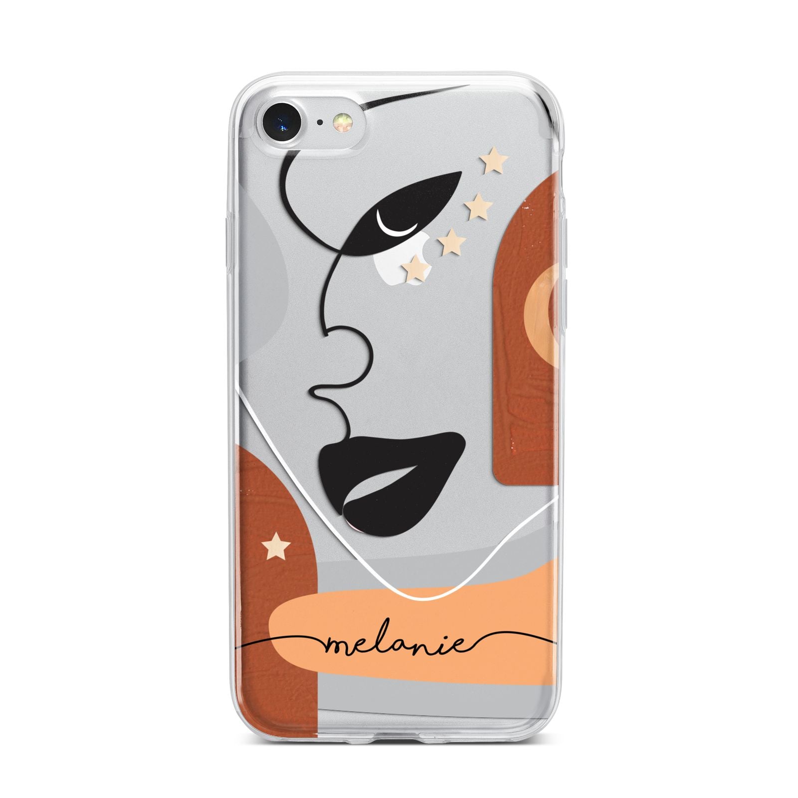 Personalised Line Art iPhone 7 Bumper Case on Silver iPhone