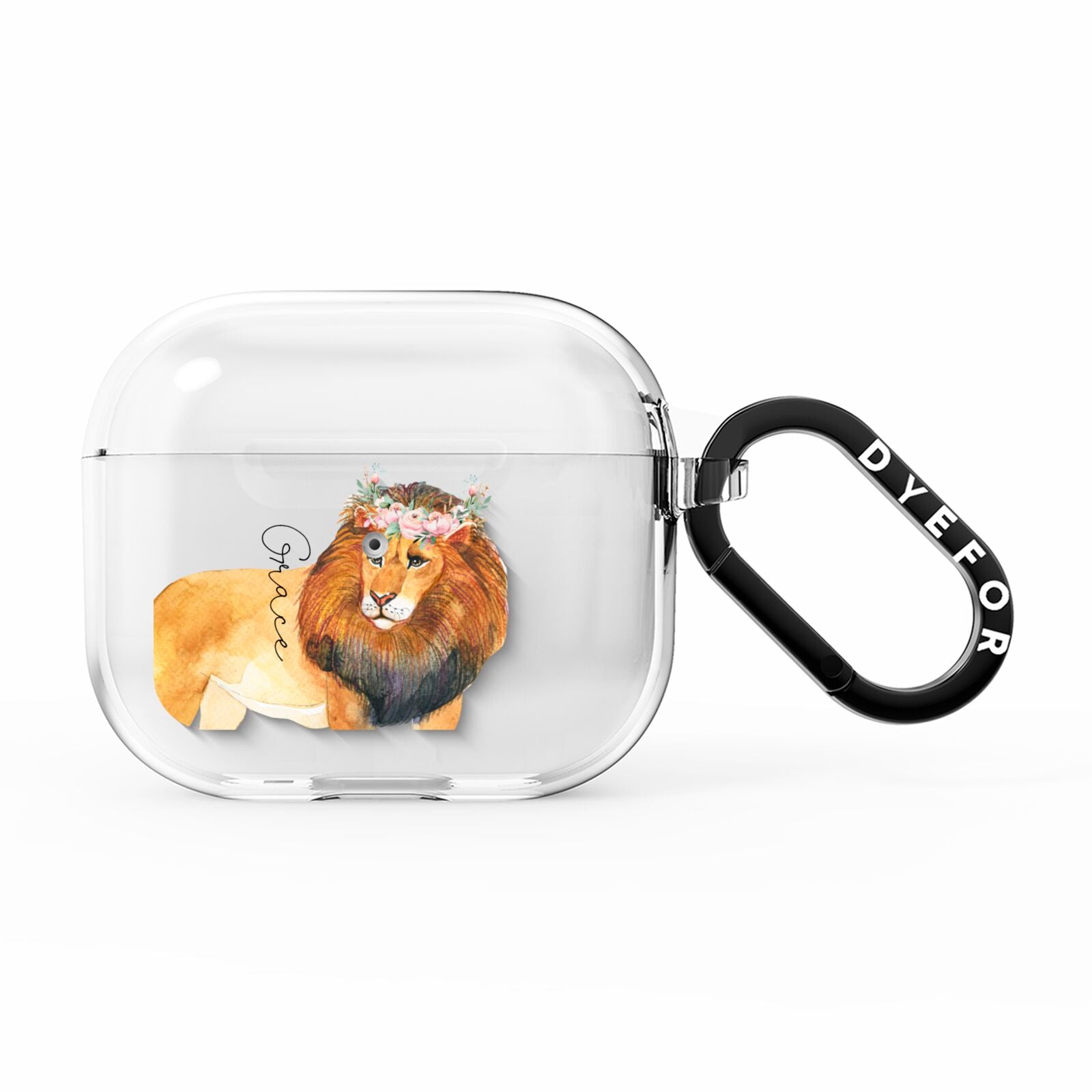 Personalised Lion AirPods Clear Case 3rd Gen
