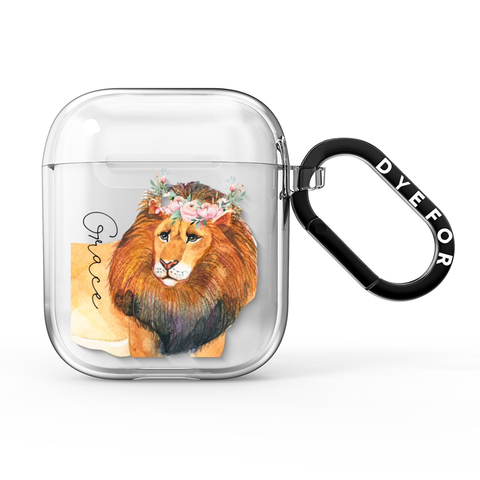 Personalised Lion AirPods Clear Case