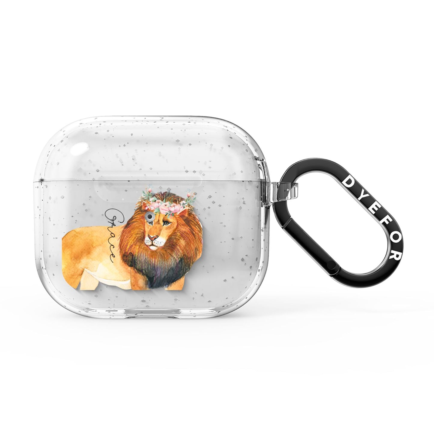 Personalised Lion AirPods Glitter Case 3rd Gen