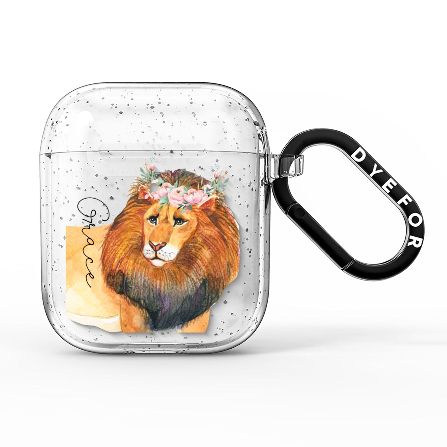 Personalised Lion AirPods Glitter Case