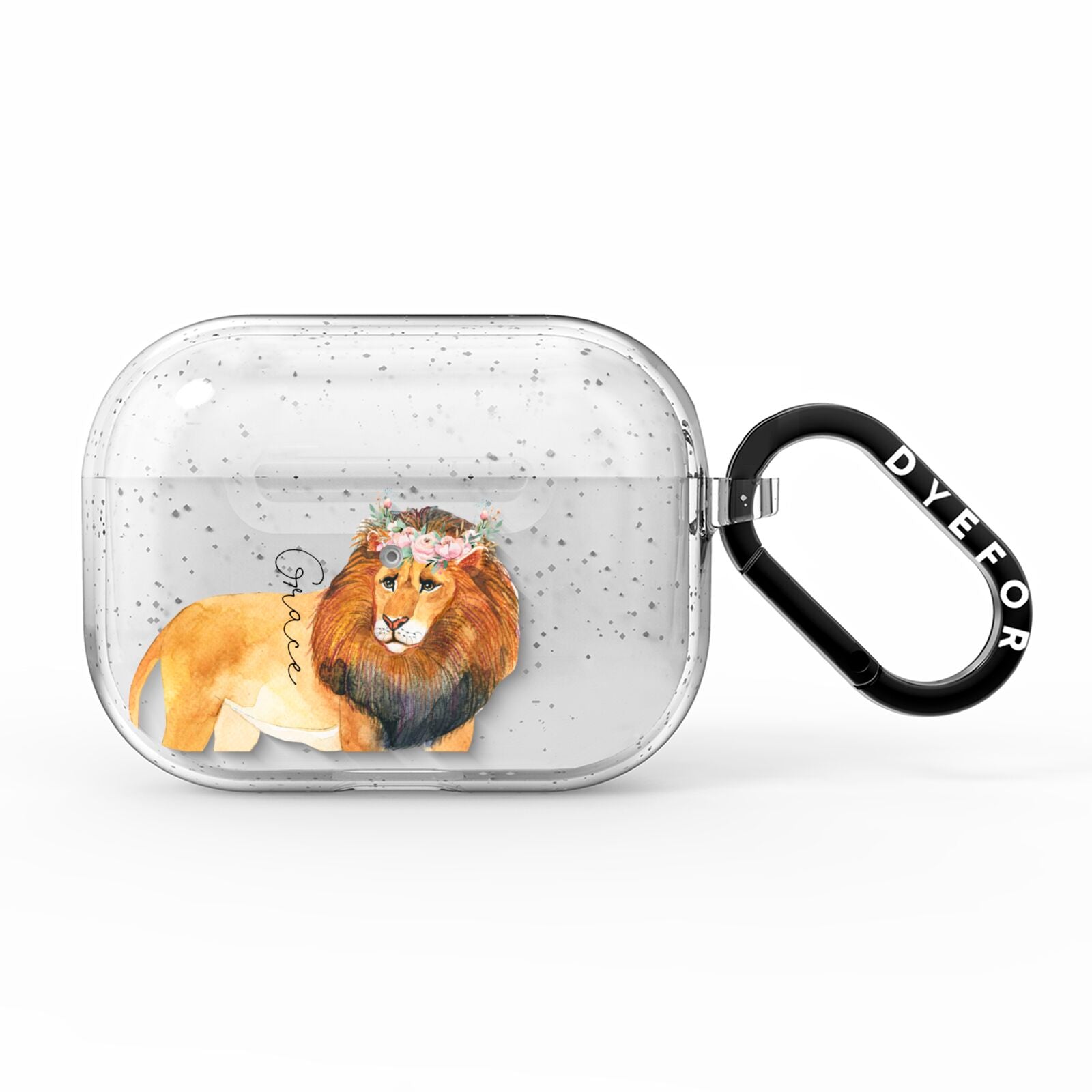 Personalised Lion AirPods Pro Glitter Case