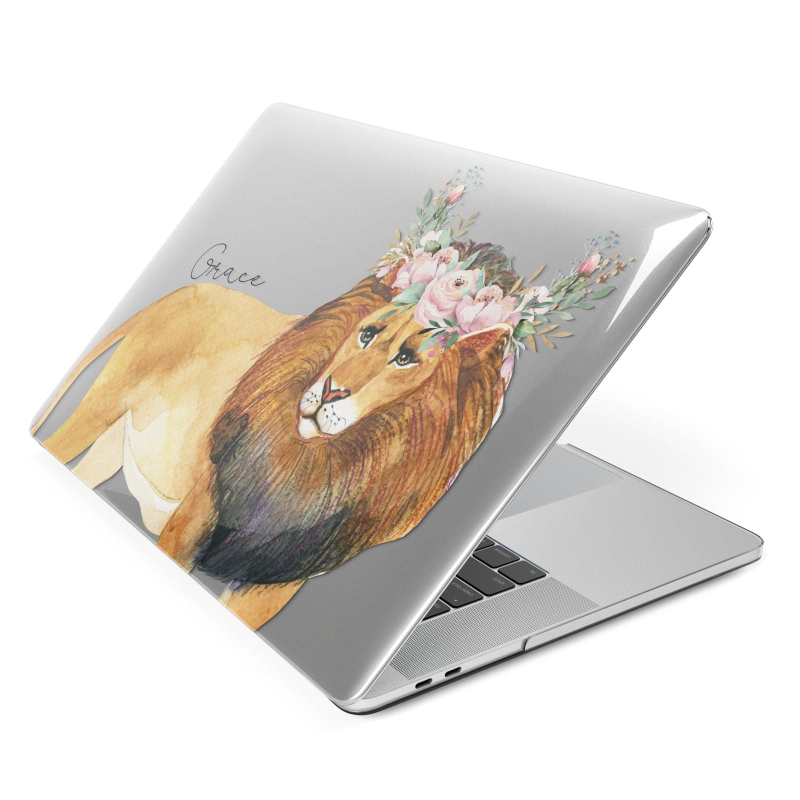 Personalised Lion Apple MacBook Case Side View