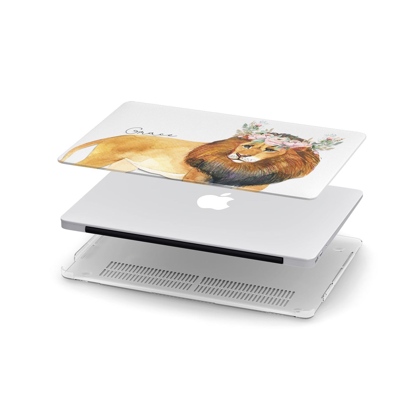 Personalised Lion Apple MacBook Case in Detail