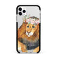 Personalised Lion Apple iPhone 11 Pro Max in Silver with Black Impact Case